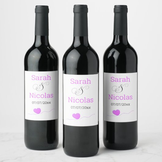 Wedding wine label personalized minimalist  weinetikett (Flaschen)