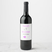 Wedding wine label personalized minimalist  weinetikett (Vorderseite)