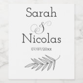 Wedding wine label personalized minimalist  weinetikett (Einzelnes Label)