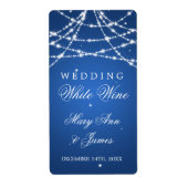 Wedding Wine Label Sparkling String Blue (Vorne)