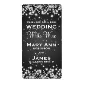 Wedding Wine Label Winter Sparkle Black (Vorne)