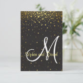 Wedding Wird Gold Glam Confetti Einladung (Stehend Vorderseite)
