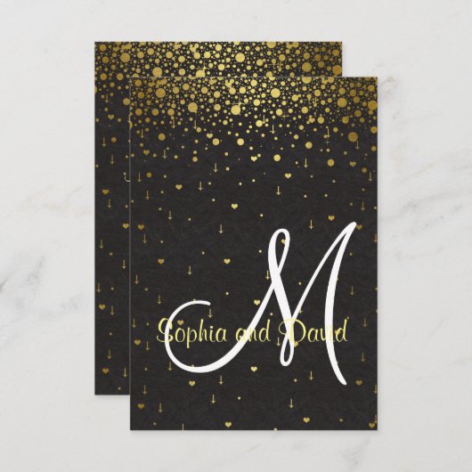 Wedding Wird Gold Glam Confetti Einladung (Vorne/Hinten)