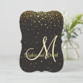 Wedding Wird Gold Glam Confetti Einladung (Stehend Vorderseite)