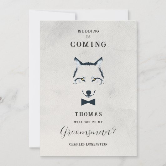 Wedding Wolf Groomsman Grey Shades Proposal (Vorderseite)