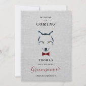 Wedding Wolf Groomsman Grey Shades Red Bow Tie  (Vorderseite)