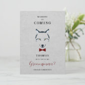 Wedding Wolf Groomsman Grey Shades Red Bow Tie  (Stehend Vorderseite)