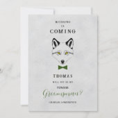 Wedding Wolf Jr Groomsman Grey Shades Green Bow (Vorderseite)