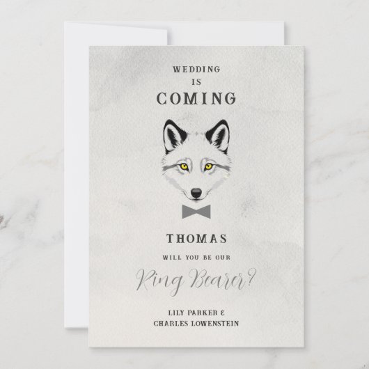 Wedding Wolf Ring Bearer Grey Shades Grey Bow Tie (Vorderseite)