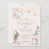 Wedding Wonderland Vintage Alice im Wunderland Einladung (Vorderseite)