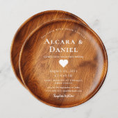 Wedding Wood Cut Unique Custom Invitation Einladung (Vorne/Hinten)