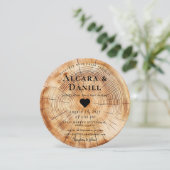 Wedding Wood Cut Unique Custom Invitation Einladung (Stehend Vorderseite)