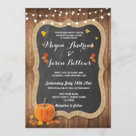 Wedding Wood Rustic Pumpkin Fall Chalk Einladung