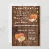 Wedding Wood Rustic Pumpkin Herbst Einladung (Vorderseite)
