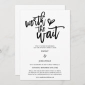 Wedding Worth the Wait Black Script weiß Save The Date (Vorne/Hinten)
