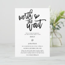 Wedding Worth the Wait Black Script weiß