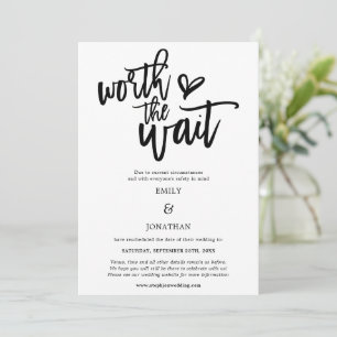 Wedding Worth the Wait Black Script weiß Save The Date
