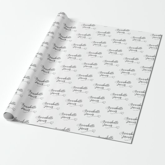 Wedding Wrapping Paper Couples Names Giftwrapping Geschenkpapier (Ungerollt)
