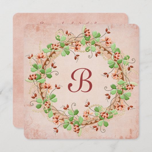 Wedding Wreath Vow Renewal Einladung (Vorne/Hinten)