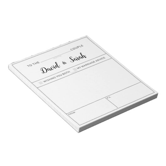 Wedding wünscht Beratung Notizblock (angewinkelt)