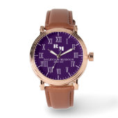 Weddings & Anniversaries Antique Style Monogram  Armbanduhr (Vorderseite)