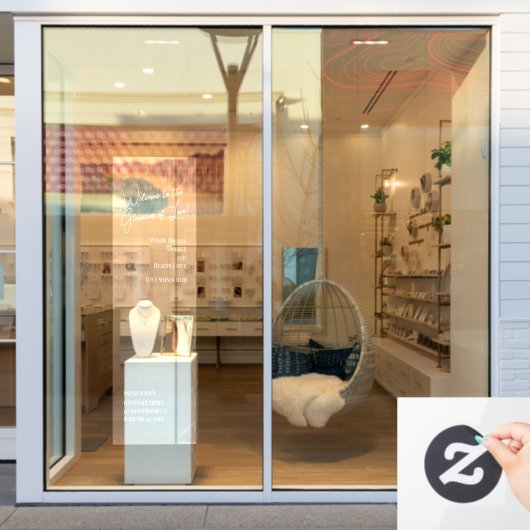 Weddings White Welcome Glamour Love Elegant Fensteraufkleber (Schaufenster)