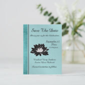 WeddingTeal Brush Metal, Schwarz Save The Date (Stehend Vorderseite)