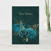 WeddingTeal Floral Rustische Glückwünsche Karte (Vorderseite)