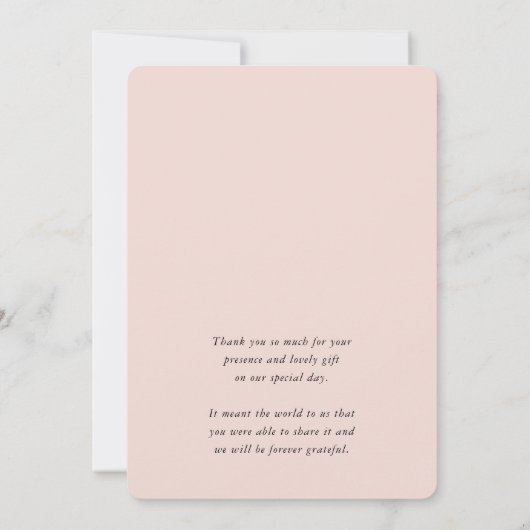 WEDEDKS DANKS Foto moderne schicke Serien rot Rosa Dankeskarte (Rückseite)