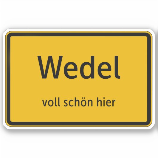 Wedel Aufkleber Sticker Autoaufkleber (Vorderseite)