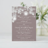 Wedellicht Jars Glitzer Grau Silver Brown Einladung (Stehend Vorderseite)