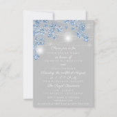 Wedellicht Jars Rustikaler Glitzer Blau Grau Einladung (Vorderseite)