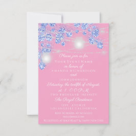 Wedellicht Jars Rustikaler Glitzer Blauer Park Ros Einladung