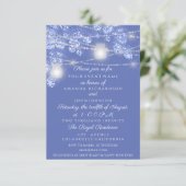 Wedellicht Jars Rustikaler Glitzer Blue Spark Sky Einladung (Stehend Vorderseite)