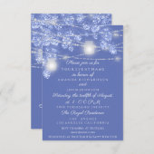 Wedellicht Jars Rustikaler Glitzer Blue Spark Sky Einladung (Vorne/Hinten)