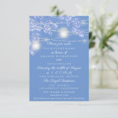 Wedellichter Jars Rustikaler Glitzer Blauer Park Einladung (Stehend Vorderseite)