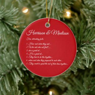 Wedeln Couple Fun Fakten benutzerdefinierte Skript Keramik Ornament