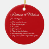 Wedeln Couple Fun Fakten benutzerdefinierte Skript Keramik Ornament (Vorne)