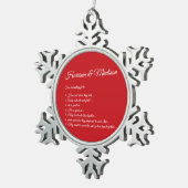 Wedeln Couple Fun Fakten benutzerdefinierte Skript Schneeflocken Zinn-Ornament (Rechts)