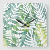 WedelWaltz - Palmen-Wedel-Blätter Quadratische Wanduhr (Vorderseite)