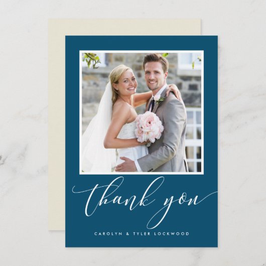 WEDEN DANKE IHNEN Foto Kalligraphie dunkelblau (Vorne/Hinten)