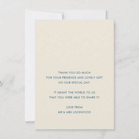 WEDEN DANKE IHNEN Foto Kalligraphie dunkelblau (Rückseite)