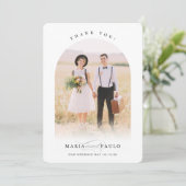 WEDEN DANKS ein paar Foto Bogen Kalligraphie Einladung (Stehend Vorderseite)