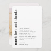 WEDEN DANKS Foto einfache moderne Seitenbotschaft Einladung (Vorne/Hinten)