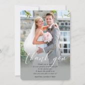 WEDEN DANKS Foto Kalligraphie elegant ovelay Dankeskarte (Vorderseite)