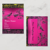 WEDEN LIEBE VÖGEL, Schwarz-weiß, rosa Amethyste Visitenkarte (Vorne/Hinten)