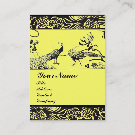 WEDEN LOVE VÖGEL, schwarz-weiß, gelb Visitenkarte (Vorderseite)