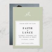 WEDEN SPEICHERN DAS DATUM niedliche Zwiebelgrün Einladung (Vorne/Hinten)