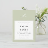 WEDEN SPEICHERN DAS DATUM niedliche Zwiebelgrün Einladung (Stehend Vorderseite)