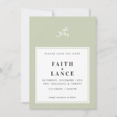 WEDEN SPEICHERN DAS DATUM niedliche Zwiebelgrün Einladung (Vorderseite)